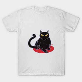 Black cat with ATTITUDE T-Shirt